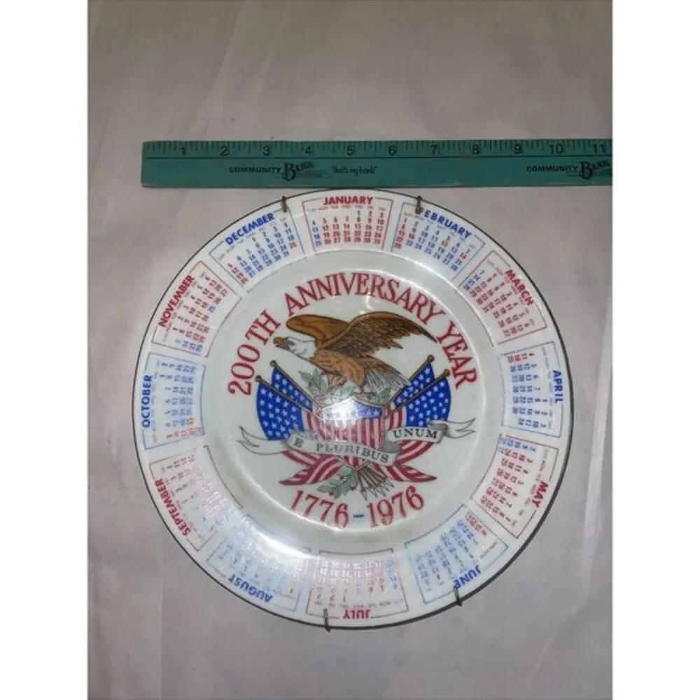 Vintage 200th United States Anniversary Collector Calendar Plate 1776-1976